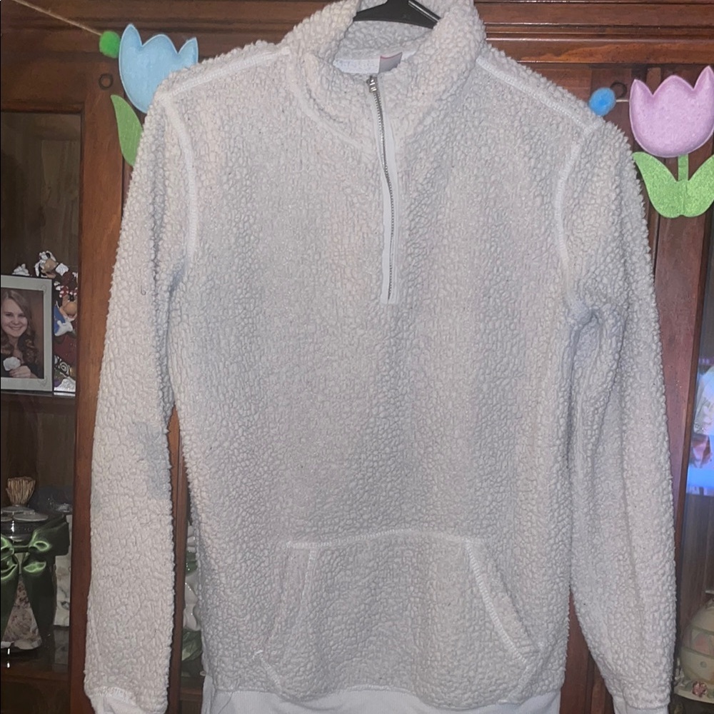 Cozy White Sherpa Pullover